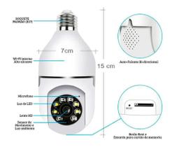 Câmera De Segurança Smart Wi-fi Visão Noturna Lâmpada Giratória
