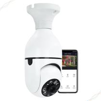 Câmera de Segurança Smart Wifi Lampada Led Monitoramento Visão Noturna Remoto Giro 360º