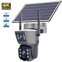 Câmera de Segurança Solar 4K com Visão Noturna