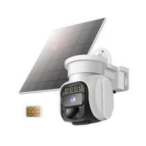 Câmera de segurança solar celular 4G LTE ao ar livre com câmera 2K