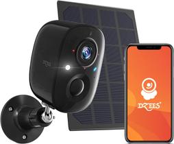 Câmera de Segurança Solar Dzees 2K - Visão Noturna Colorida
