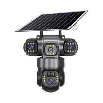 Câmera de Segurança Solar Externa V380 Pro 4G - 12MP, Zoom 10x, Tripla Lente e Detecção de Movimento PIR