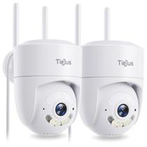 Câmera de segurança TIEJUS 5G/2,4G WiFi 2K 360 PTZ Outdoor, pacote com 2 unidades