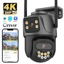 Câmera de Segurança Wi-Fi 4K 8MP HD PTZ Outdoor - Lente Dupla, Auto Tracking, iCSee e P2P