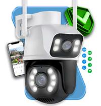 Câmera de Segurança Wi-Fi Dupla Lente PTZ 360 Full HD Visão Noturna Colorida com Áudio Câmera de Segurança Wi-Fi Dupla Lente PTZ 360 Full HD Visão Noturna Colorida com Áudio