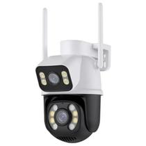 Câmera de segurança Wi-Fi externa noturna branca com sensor de presença Lente Dupla Câmera de segurança Wi-Fi externa noturna branca com sensor de presença Lente Dupla