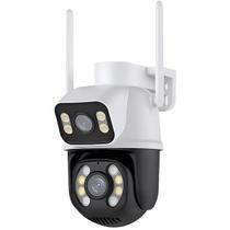 Câmera de Segurança Wi-Fi IP 2 em 1 Fixa + Rotativa para Área Externa com Visão Noturna