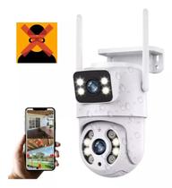 Câmera De Segurança Wi-Fi Lente Dupla Rastreamento E Noturna
