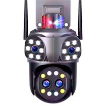 Câmera de Segurança WiFi 10x Zoom 4 Lentes Full HD 1080 com Alarme Detecção de movimento automático a prova dágua IP66 visão noturna colorido