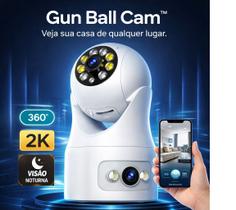 Câmera De Segurança Wifi 360 2K Ip 4mp Tipo Gun Ball Alerta De Movimento com Áudio e Visão Noturna Basike BaCAM0003