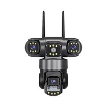Câmera de Segurança WiFi 4G com Lente Tripla 12MP, Zoom 10X e Gravação 6K