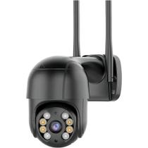 Câmera de Segurança WiFi A8 Preta 1080p Externa IP66 À Prova dÁgua Visão Noturna Infravermelho Monitoramento HD