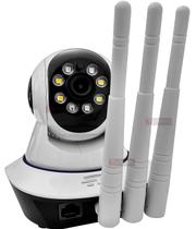 Camera de segurança Wifi com resolução de 2MP 1080p visão nocturna incluída rj45 Audio 360º Ptz + fonte Bivolt 110v 220v