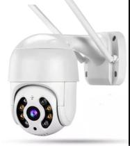 Câmera de segurança WiFi com resolução de 2MP visão noturna incluída branca