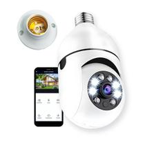 Câmera De Segurança WiFi Espia IP Lampada 360 Giratoria Detector Sensor Captura Movimento