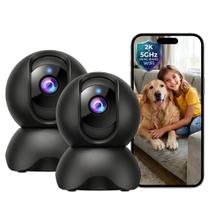 Câmera de Segurança YYSY 2K 5G WiFi 360 Panorâmica e Inclinável Kit com 2 Unidades