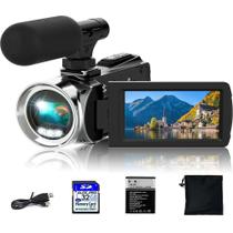 Câmera de vídeo: câmera de vídeo Rawiemy Full HD 4K 48 MP com cartão SD de 32 GB