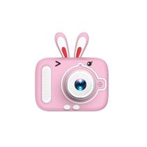 Câmera de Vídeo Digital Unicórnio com Estojos de Silicone para Crianças 1080P Câmera HD Brinquedos cor:coelho rosa