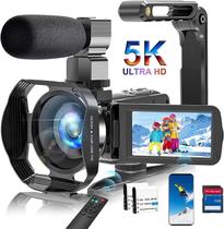 Câmera de vídeo DINGETU 5K, 64 MP, WiFi, zoom 18X, com microfone