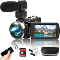 Câmera de vídeo Filmadora Heegon HD 2.7K com microfone 32GB