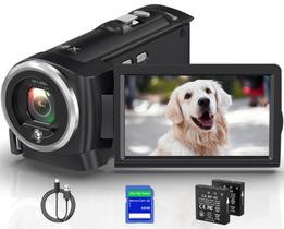 Câmera de Vídeo Gcasio QHD 2.7K 50MP - Ideal para YouTube e Vlogging - com Cartão SD de 32GB