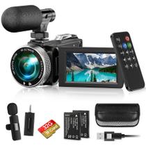 Câmera de Vídeo Hojocojo 4K 60FPS 48MP Tela de 3" Microfone