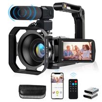Câmera de vídeo lovpo 4K 48MP Ultra HD WiFi Vlogging com acessório