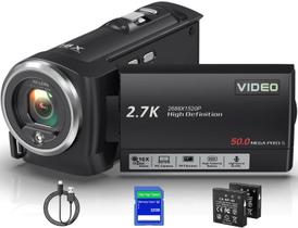 Câmera de vídeo Muitune QHD 2.7K 50MP 16X com zoom digital com 32GB