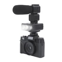 Câmera de vídeo Yoidesu 4K 48MP com luz de preenchimento de microfone 439g Câmera de vídeo Yoidesu 4K 48MP com luz de preenchimento de microfone 439g