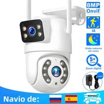 Câmera De Vigilância Externa 4K 8MP Wifi Com Lente Dupla, Zoom 4X, Detecção Humana Por IA, Câmera IP Câmera De Vigilância Externa 4K 8MP Wifi Com Lente Dupla, Zoom 4X, Detecção Humana Por IA, Câmera IP