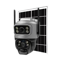 Câmera De Vigilância Externa Movida a Energia Solar 4K 8MP WiFi PTZ Lente Dupla Sem Fio 4G CCTV
