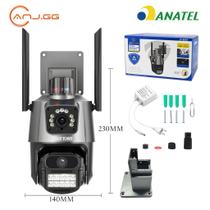 Câmera de vigilância externa Wi-Fi com lente dupla IP66 360 6MP, sirene à prova d'água ICSEE