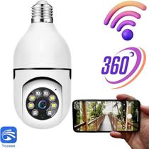 Câmera De Vigilância Lâmpada Wifi Panoramic 1080p C Cor Branca