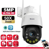 Câmera De Vigilância PTZ WiFi HD De 5MP Com Zoom De 30X 50X, Visão Noturna Colorida, Detecção