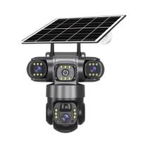 Câmera De Vigilância Solar WiFi HD 15MP Com 3 Lentes À Prova d'Água V380PRO Visão Noturna Áudio Câmera De Vigilância Solar WiFi HD 15MP Com 3 Lentes À Prova d'Água V380PRO Visão Noturna Áudio