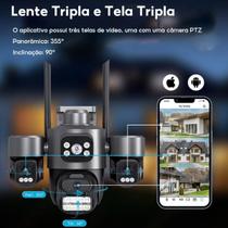 Câmera De Vigilância Tripla Wifi Full Hd Ca-2006 Câmera De Vigilância Tripla Wifi Full Hd Ca-2006