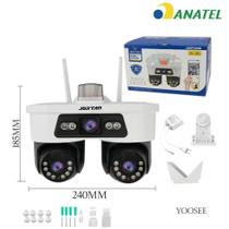 Câmera de vigilância Wi-Fi externa, 3 lentes, zoom óptico, reconhecimento humano e animal por IA, à prova d'água IP66 Câmera de vigilância Wi-Fi externa, 3 lentes, zoom óptico, reconhecimento humano e animal por IA, à prova d'água IP66