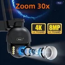 Câmera De Vigilância WiFi Externa 4K 8MP Com Zoom 30X Neye IP CCTV P2P Para Segurança Residencial