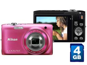 Câmera Digital 14MP Nikon Coolpix S3100 LCD 2,7 - Zoom Óptico 5X / Filma em HD / Cartão 4GB