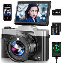 Câmera digital 4K AUREAPIX 2025 com foco automático Vlogging WiFi 64MP