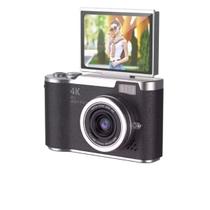 Câmera Digital 4K HD Portátil com Tela Giratória Flip 2.4" Zoom 8X Gravação de Vídeo e Foto Webcam Bateria Recarregavel