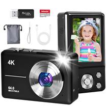 Câmera digital Acbaeta 4K 64MP com cartão TF de 32GB de tela de 2,8"