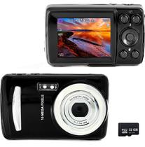 Câmera digital Acuvar 16MP com tela LCD 2.4, cartão SD de 32GB