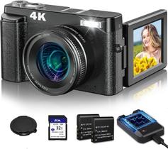Câmera digital AiTechny 4K 48MP com foco automático, zoom 16X, 180 F