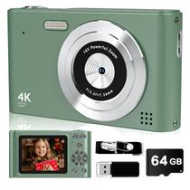 Câmera digital BEARBISU 44MP Full HD 1080P com cartão de 64GB - verde