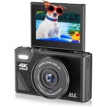 Câmera digital Bewinner 64MP UHD 4K Vlogging 18X Zoom 3" Scr