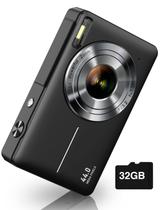 Câmera Digital CAMKORY FHD 1080P 44MP com Zoom 16x e Cartão SD de 32GB