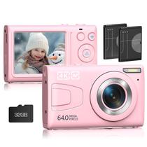 Câmera digital CAMWORLD 64MP 4K com foco automático 18X Zoom rosa Câmera digital CAMWORLD 64MP 4K com foco automático 18X Zoom rosa