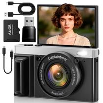 Câmera Digital Captainbear 64MP Zoom 16X 4K com Tela Flip Câmera Digital Captainbear 64MP Zoom 16X 4K com Tela Flip