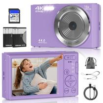 Câmera digital Ceye FHD 4K 44MP 16X Zoom com cartão SD de 64GB roxo